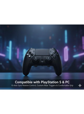 Wireless Controller for PS5 & PC – DualSense Edge Style Bluetooth Gamepad with 6-Axis Gyro, Custom Rear Triggers, Long Battery Life, PS5 Compatible Gaming Controller - view 5